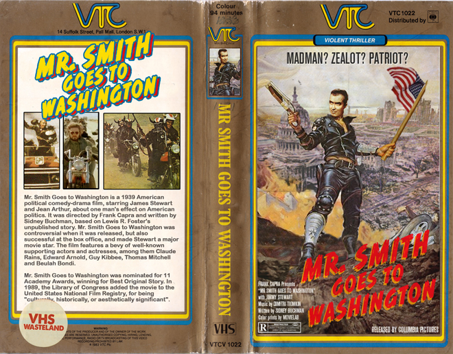 MISTER SMITH GOES TO WASHINGTON CUSTOM VHS CUSTOM VHS COVER, MODERN VHS COVER, CUSTOM VHS COVER, VHS COVER, VHS COVERS